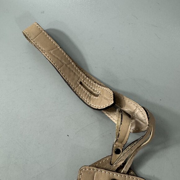 A. Bellucci Ashy Gray Croc-embossed Leather Tag - Picture 3 of 9